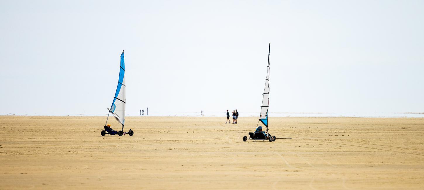 Blokarts am breiten Strand auf Rømø